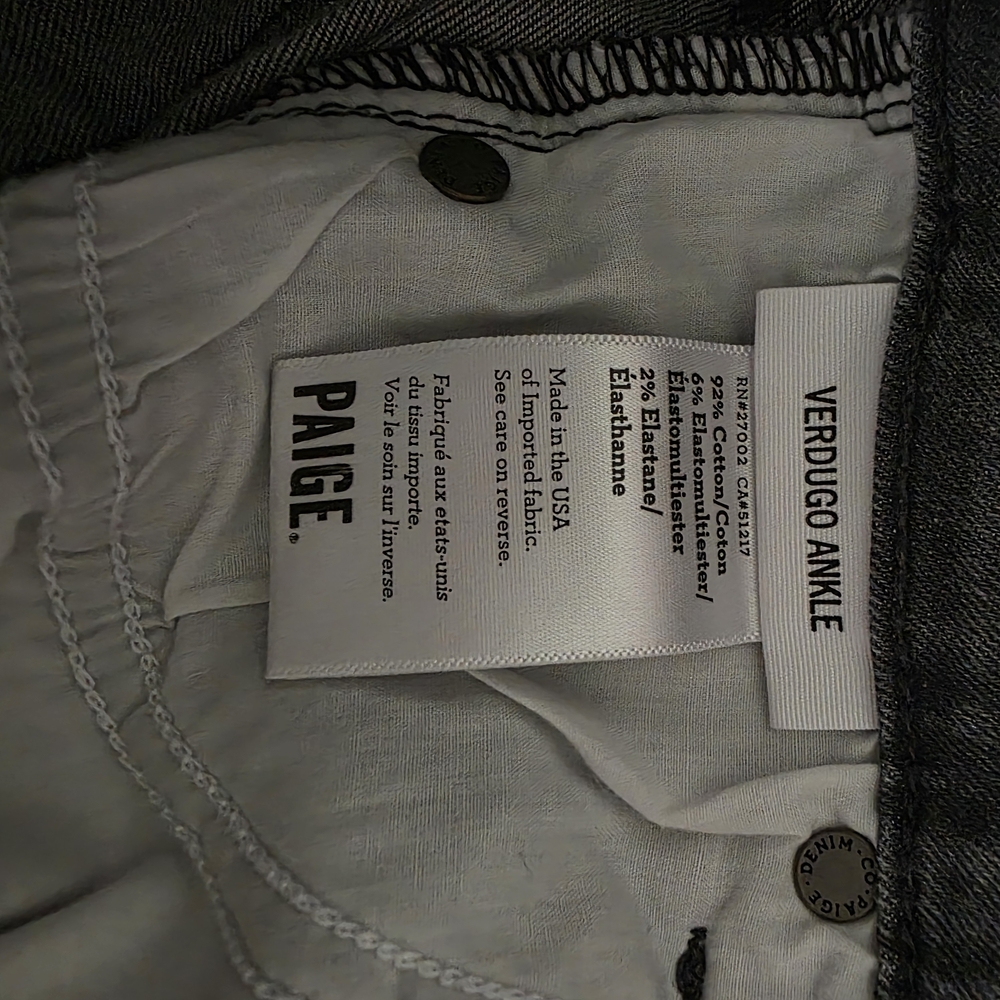 PAIGE Women's Skinny Distressed Gray Jeans - Picture 4 of 8
